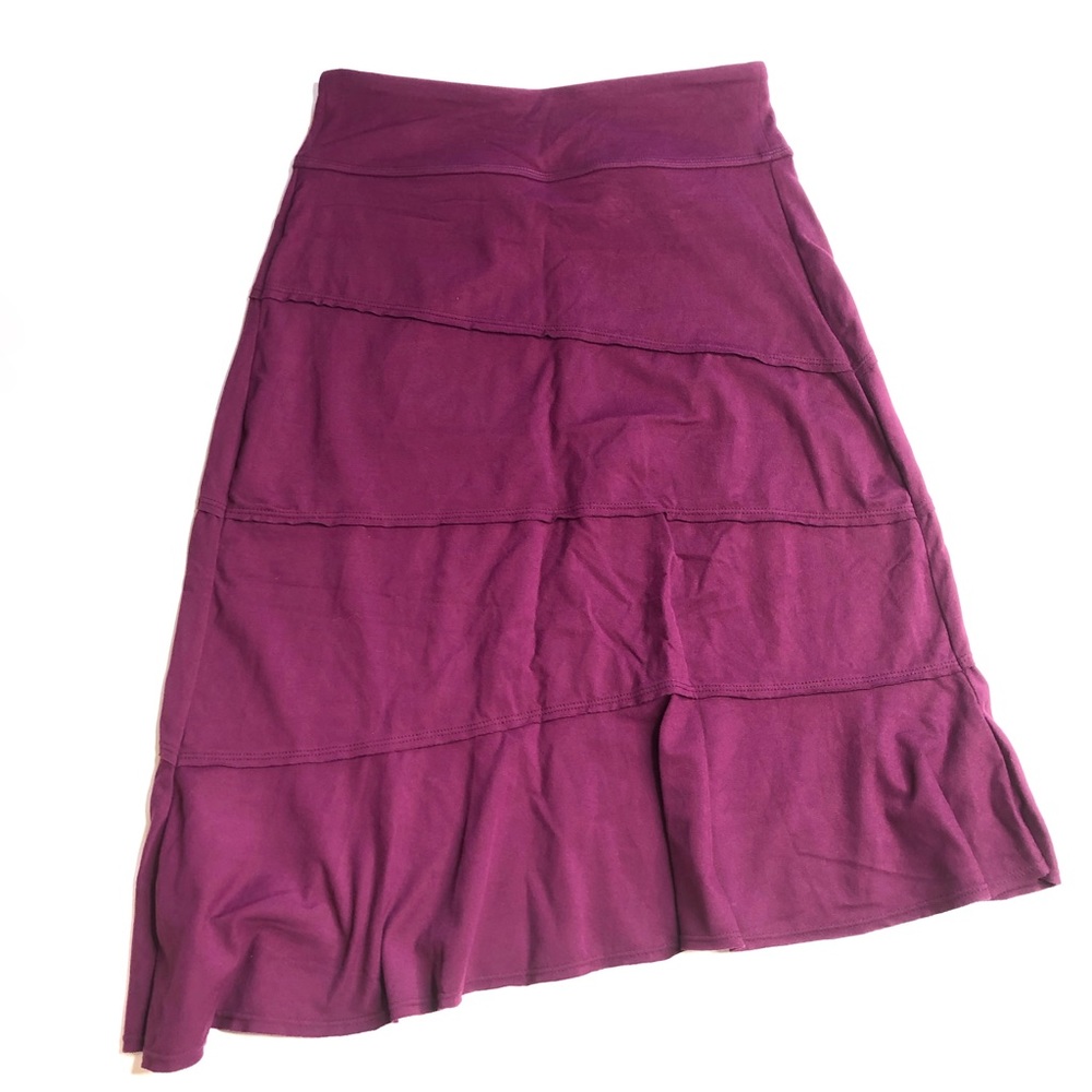 Athleta Crescendo Skirt Asymmetrical Tiered Maroon